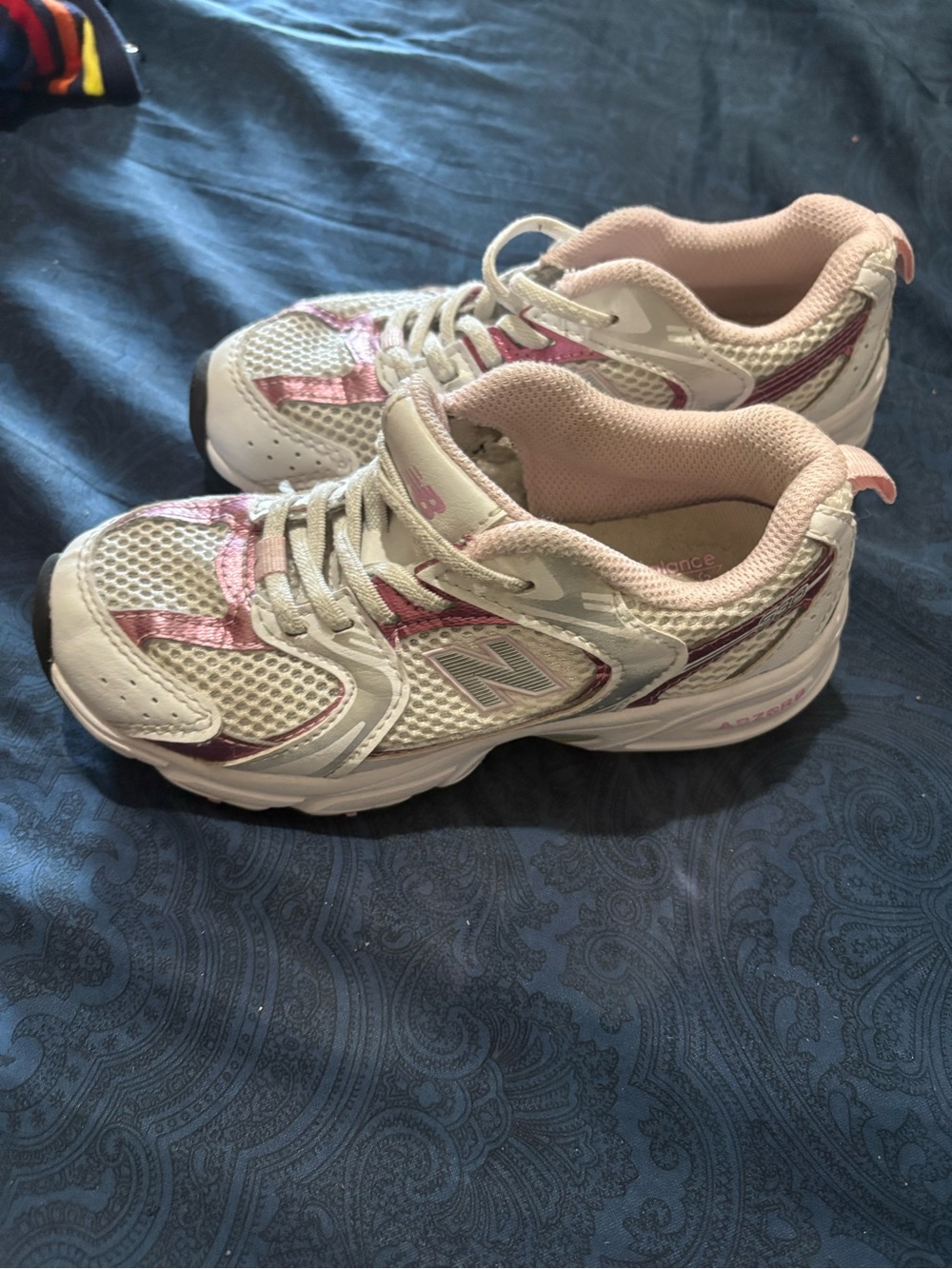 New Balance Women's White and Pink Running Sneakers